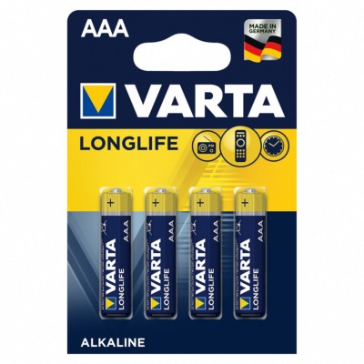 Piles Alkaline AAA/LR03 LONGLIFE VARTA Blister de 4
