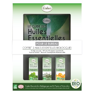 Coffret GALEO 3 Huiles Essentielles BIO - Pour le Bureau