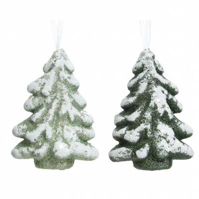 Lot de 2 Arbres de Noël à Suspendre 13 cm