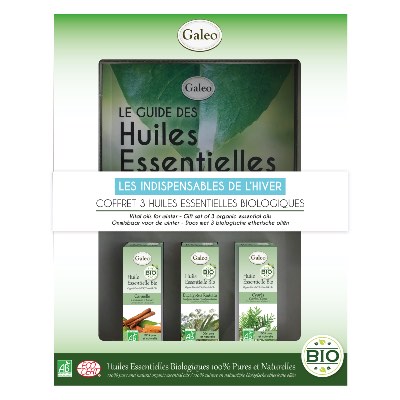 Coffret 3 Huiles Essentielles BIO Indispensables de l'Hiver Avec Guide - GALEO