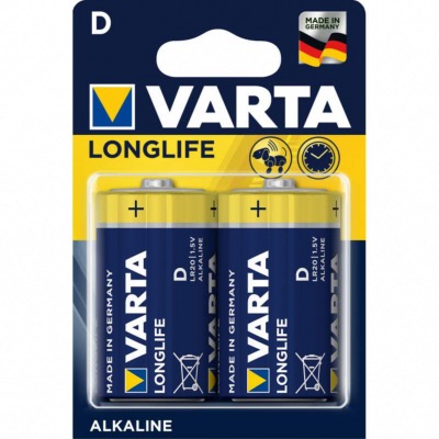 Piles LR20 Alkaline LONGLIFE VARTA Blister de 2