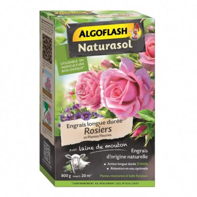 Engrais Naturel Longue Durée Rosiers et Plantes Fleuries 800gr de Naturasol Algoflash