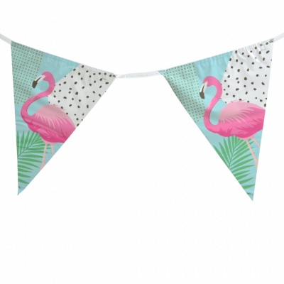 Guirlande Bannière Plastique Flamant Rose 360 x 27 cm - Décoris