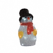 Bonhomme de Neige de Nol lumineux en acrylique LED 24 cm