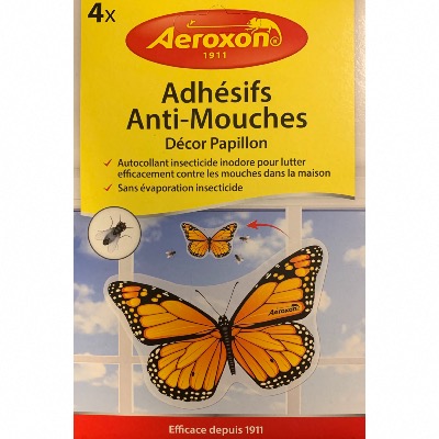 4 Adhésifs Anti-Mouches Décor Papillon - Aeroxon