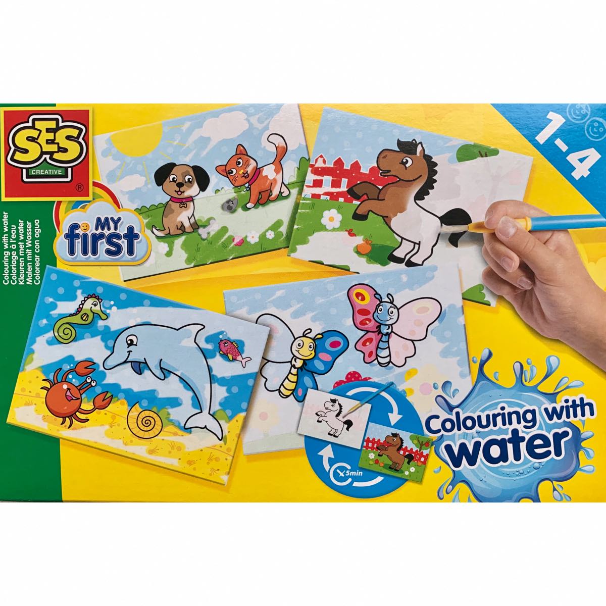 Livre 3 en 1 Peinture magique à l'eau stickers & jeux - AVENIR + 3 ans