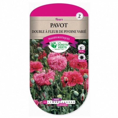 Graines Pavot Double à Fleur De Pivoine Varié - Les Doigts Verts