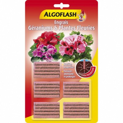 Bâtonnets Engrais Plantes Fleuries et Géraniums Algoflash