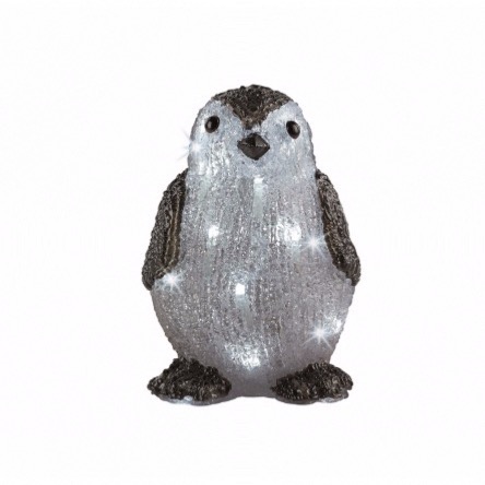 ACTUEL Figurine lumineuse 30 LED pingouin 25 cm blanc froid
