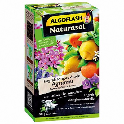 Engrais Agrumes et Plantes Méditerranéennes Longue durée 800 g Naturasol Algoflash