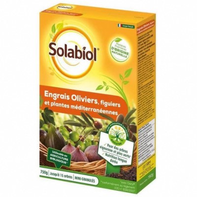 Engrais Oliviers, Figuiers et Plantes Méditerranéennes 750gr - Solabiol