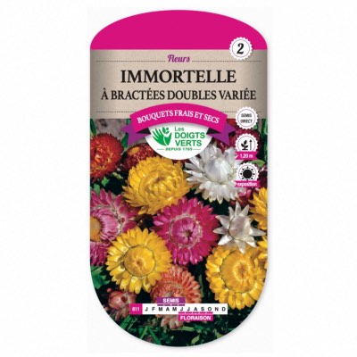 Graines Immortelle à Bractées Double Variée - Les Doigts Verts