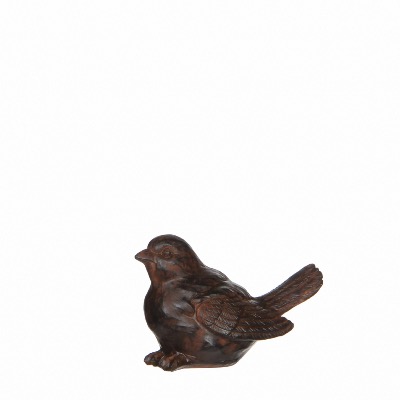 Oiseau décoratif en Bois Couleur Rouille Décoris