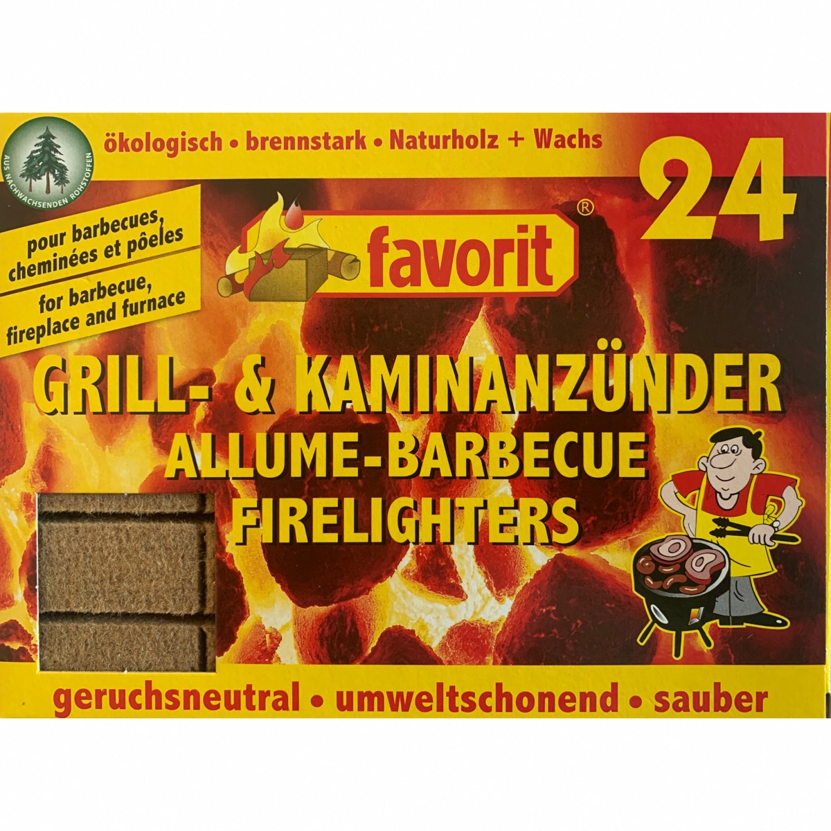 Allume Barbecue & Cheminée en Bois Naturel Favorit