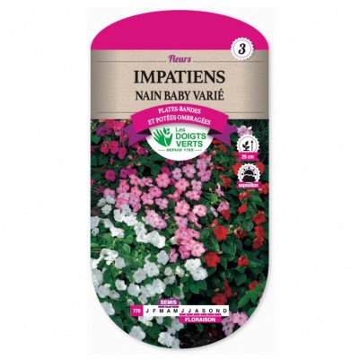 Graines Impatiens Nain Baby Varié - Les Doigts Verts