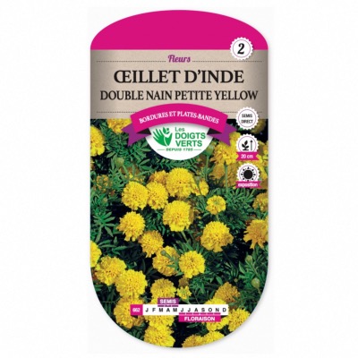 Graines Oeillet D'Inde Double Nain Yellow - Les Doigts Verts