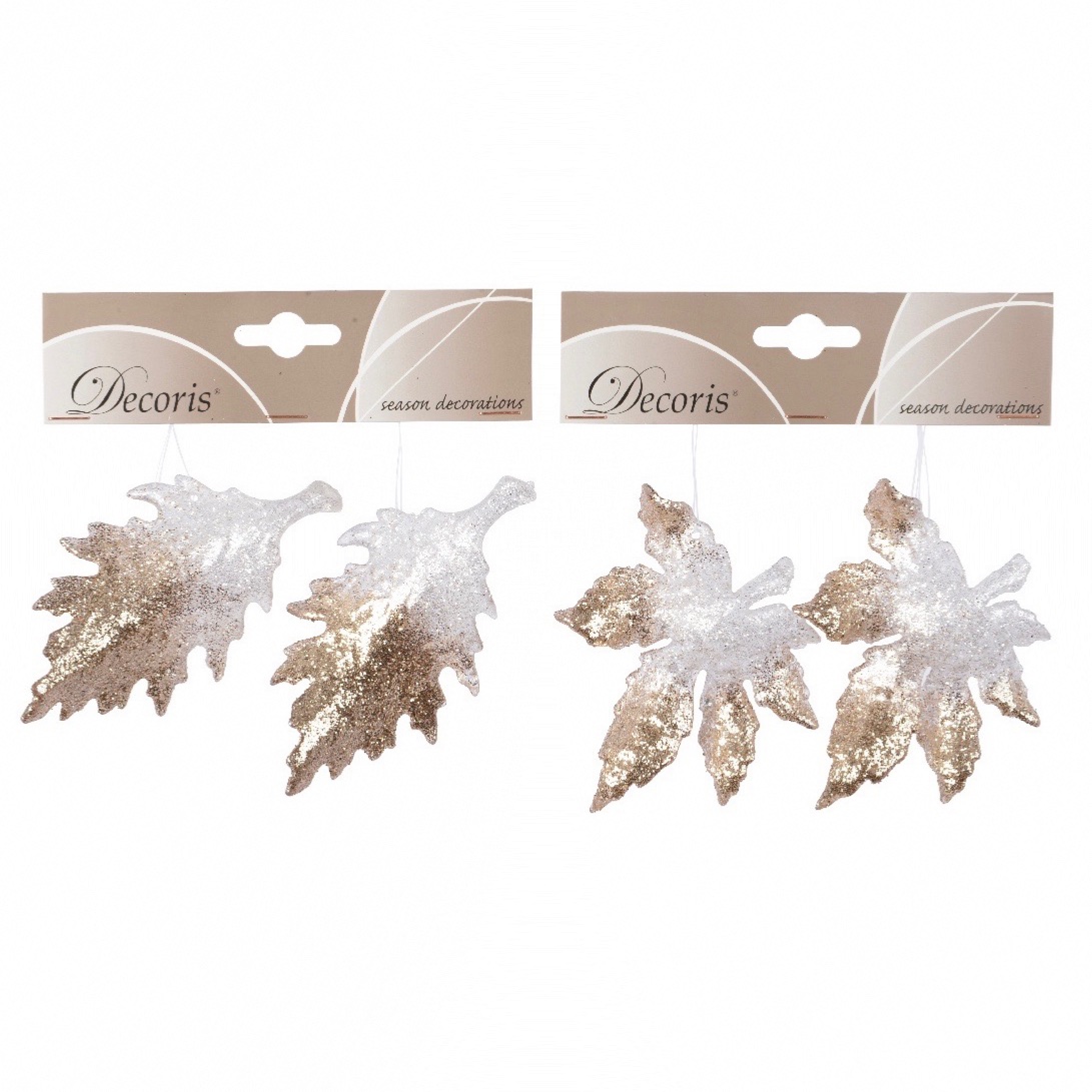 Lot De 6 Décorations Sapin En Forme De Stalactites Pailletées - Effet Verre Glacé, Plusieurs Couleurs (doré Pâle Ici)