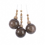 Grappe de Boules en Verre Pailletes Brun Cashmere Dcoris