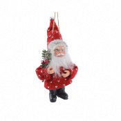 Pre Nol Rouge  Suspendre 13 cm - Sapin de Nol - Dcoris