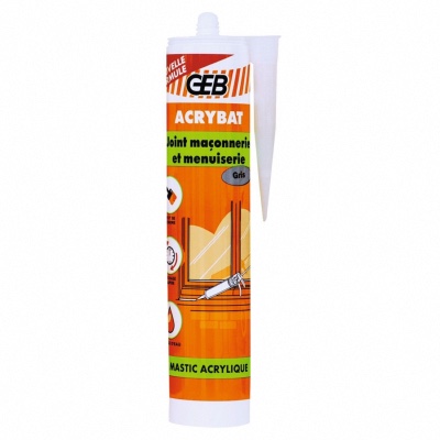 Mastic Acrylique Gris Joint Maçonnerie et Menuiserie - GEB