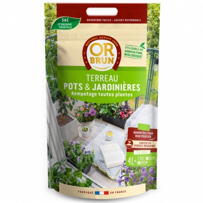 Terreau Pots et Jardinières 4L - OR Brun