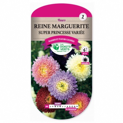 Graines Reine Marguerite Super Princesse Variée - Les Doigts Verts