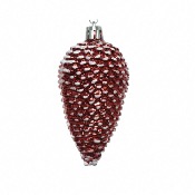 Pomme de Pin Rouge  Suspendre 9 cm - Dcoris