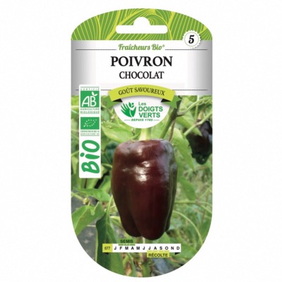 Graines BIO Poivron Chocolat - Les Doigts Verts