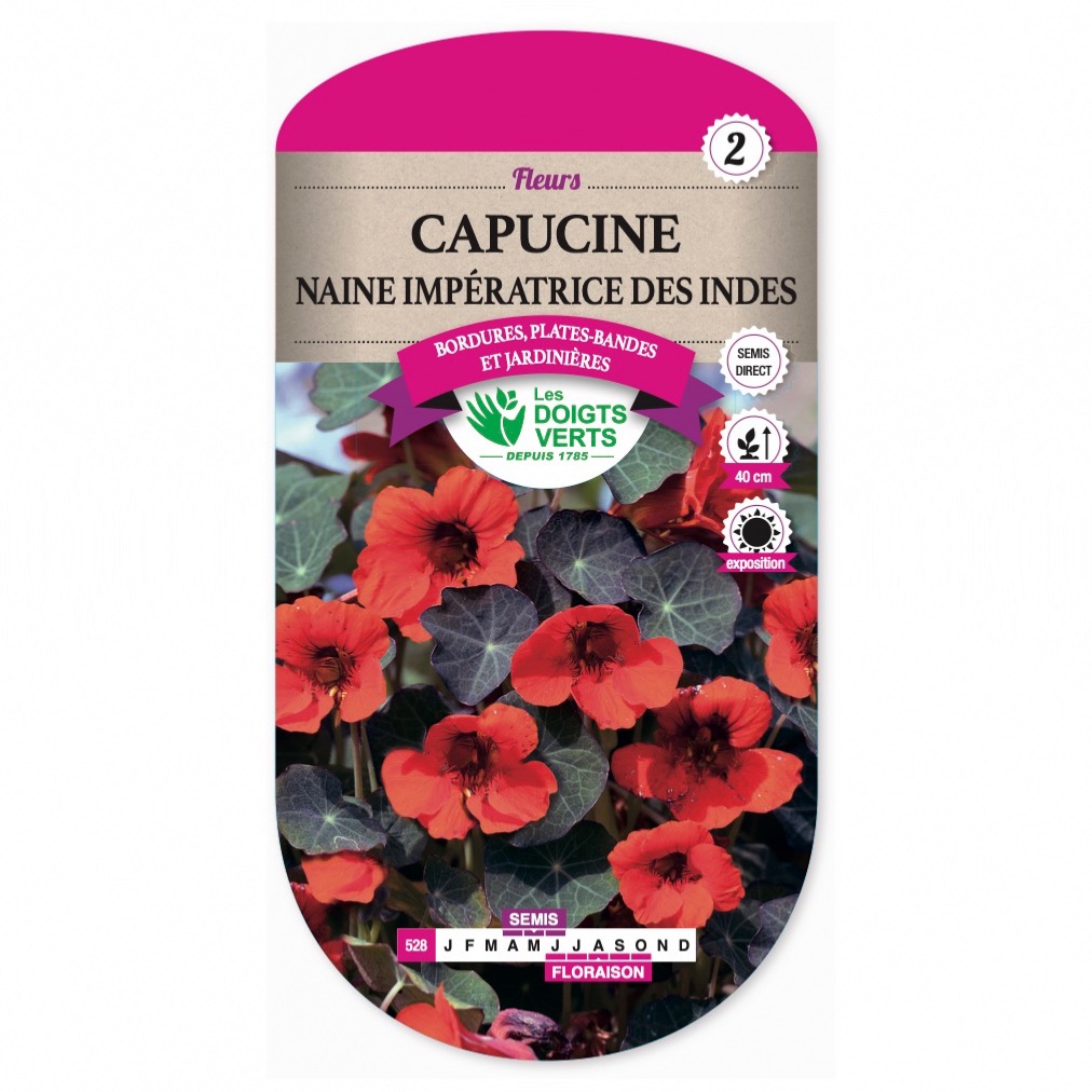 Sachet de graines de capucines naines - Graines à planter - 10 Doigts