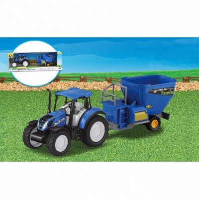 Jouet Tracteur et Epandeur Agricole Bleu T5 120 New Holland Agriculture