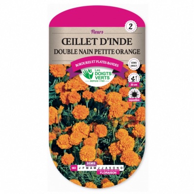 Graines Oeillet D'Inde Double Nain Petite Orange - Les Doigts Verts