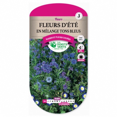 Graines Fleurs D'été en Mélange Tons Bleus - Les Doigts Verts