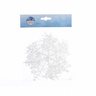 Flocon de Neige à Suspendre 15,5 cm Blanc X4