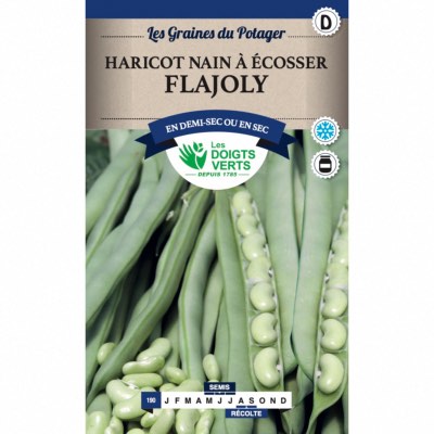 Graines Haricot Nain à Ecosser Flajoly 250gr - Les Doigts Verts