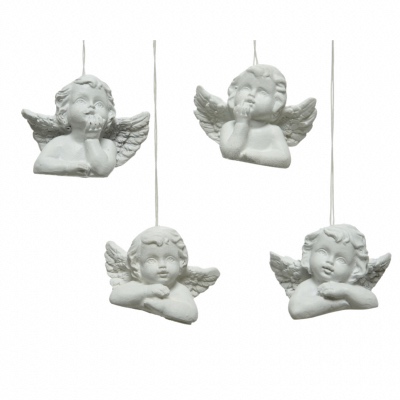 Lot de 4 Anges Blancs Assortis - Décoris