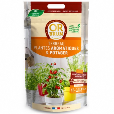 Terreau Plantes Aromatiques et Potager 4L - OR Brun